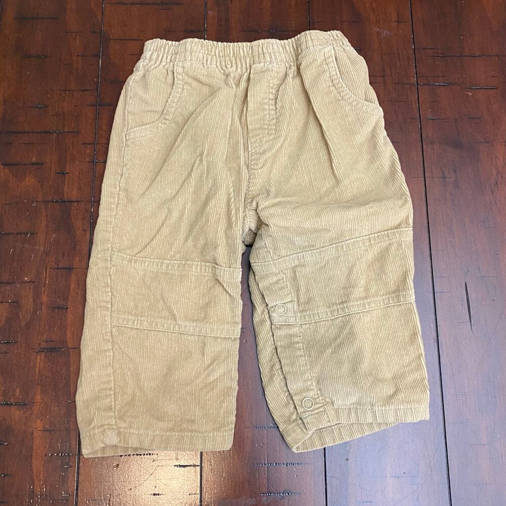 Okie Dokie Baby Boys Tan Corduroy Pull-On Pants Size 6-9 Months Vintage 80/90s